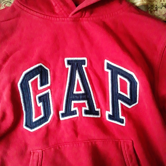 GAP Kids (8-9) Unisex Red Classic Hoody Sweatshirt - Picture 8 of 13